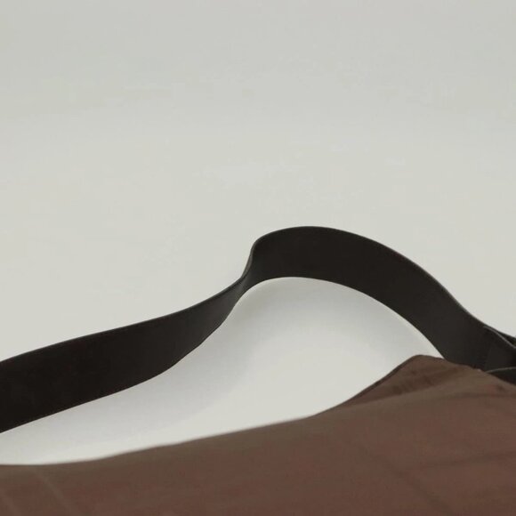 Salvatore Ferragamo Shoulder Bag Nylon Leather Brown Silver Auth - Picture 8 of 16